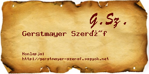 Gerstmayer Szeráf névjegykártya